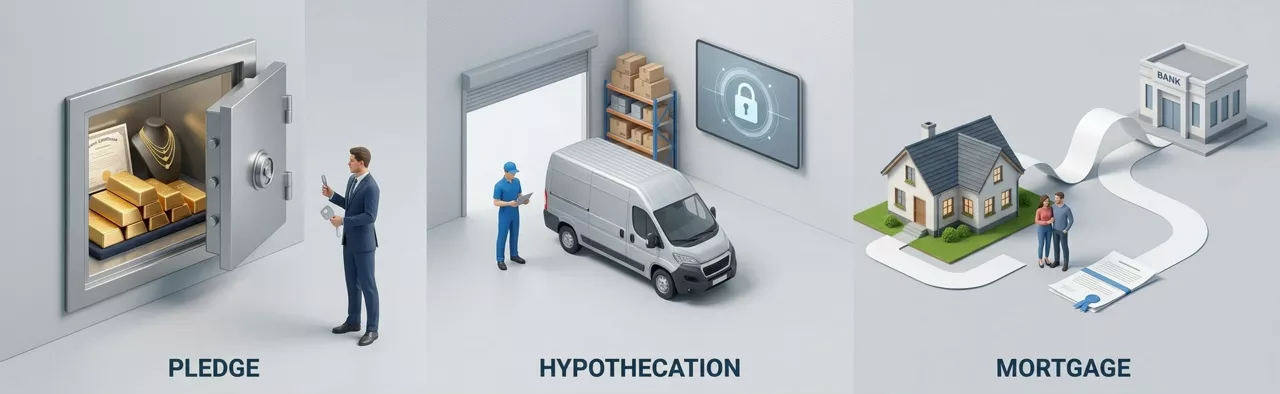 Difference Between Pledge vs Hypothecation vs Mortgage