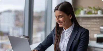 Online banking on laptop